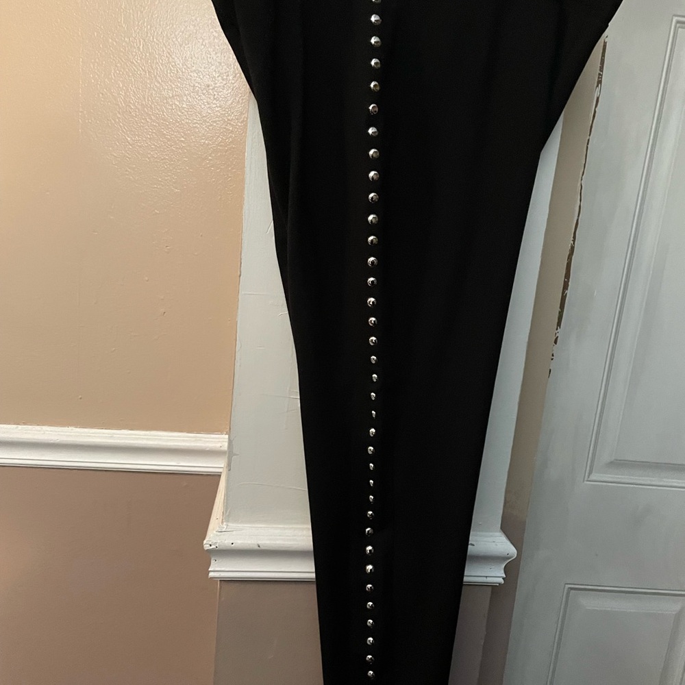 Bar III Black Pants with Silver Accents